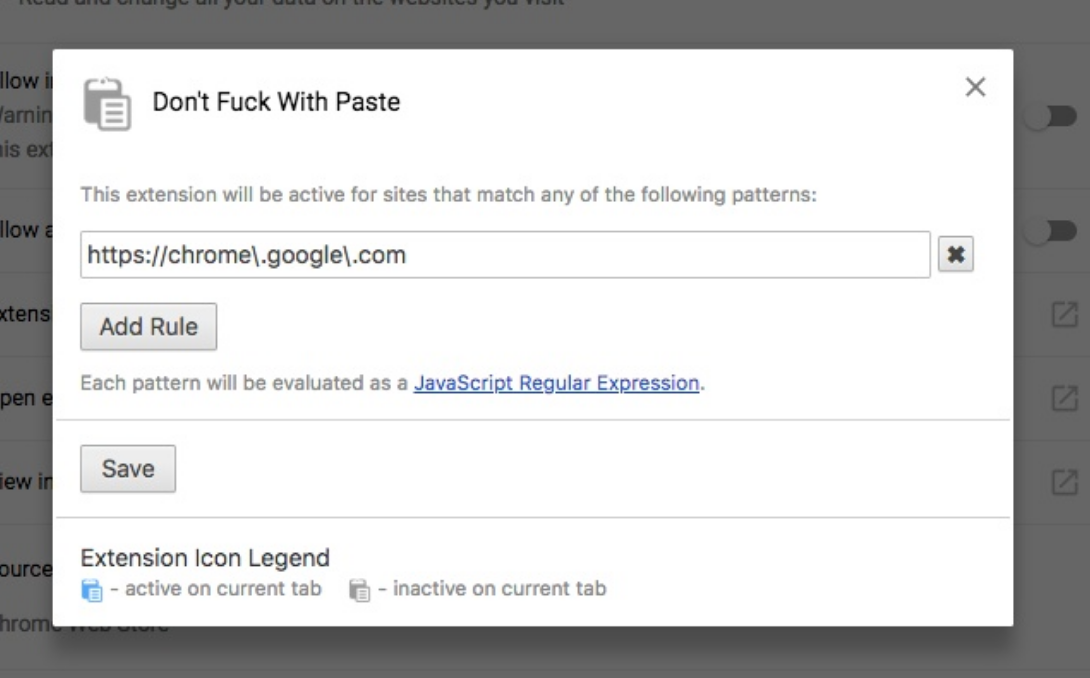 Don’t F*ck with Paste extension here