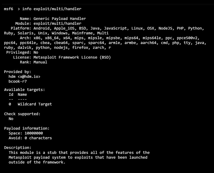 Info Terminal Console Output