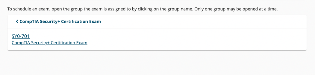 Schedule Security+ exam