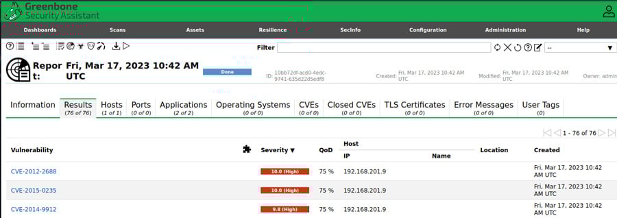Greenbone Vulnerability Manager- Repor Fri