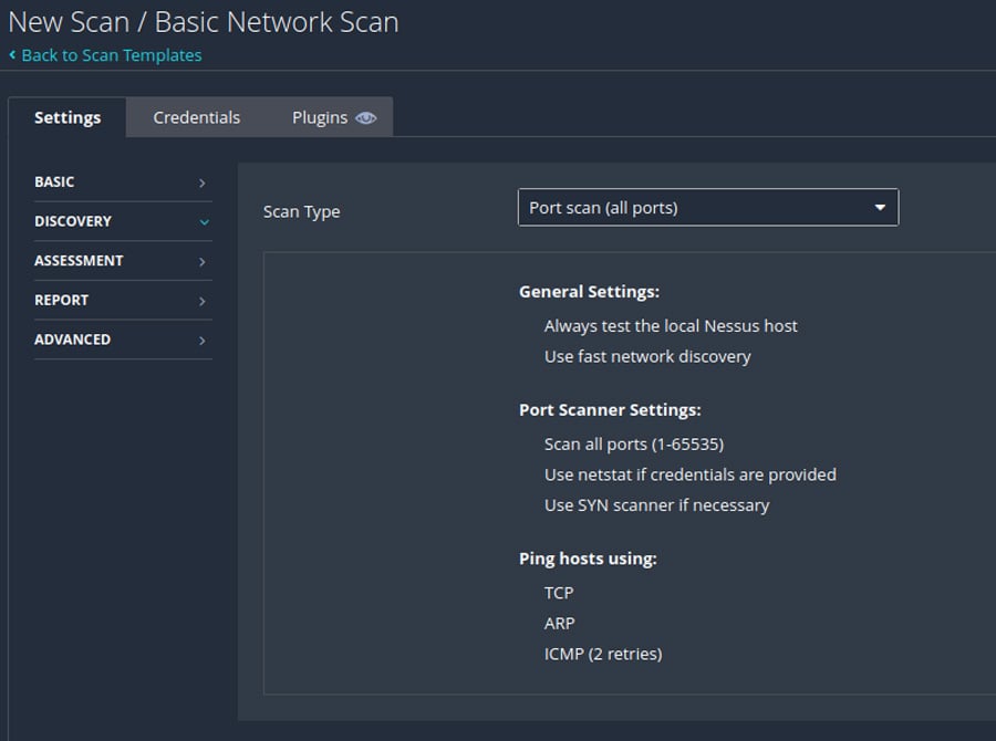 New Scan - Basic Network Scan