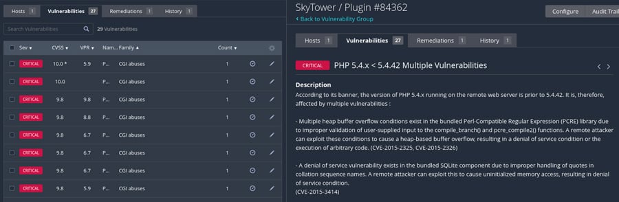 Vulnerabilities are Grouped Together