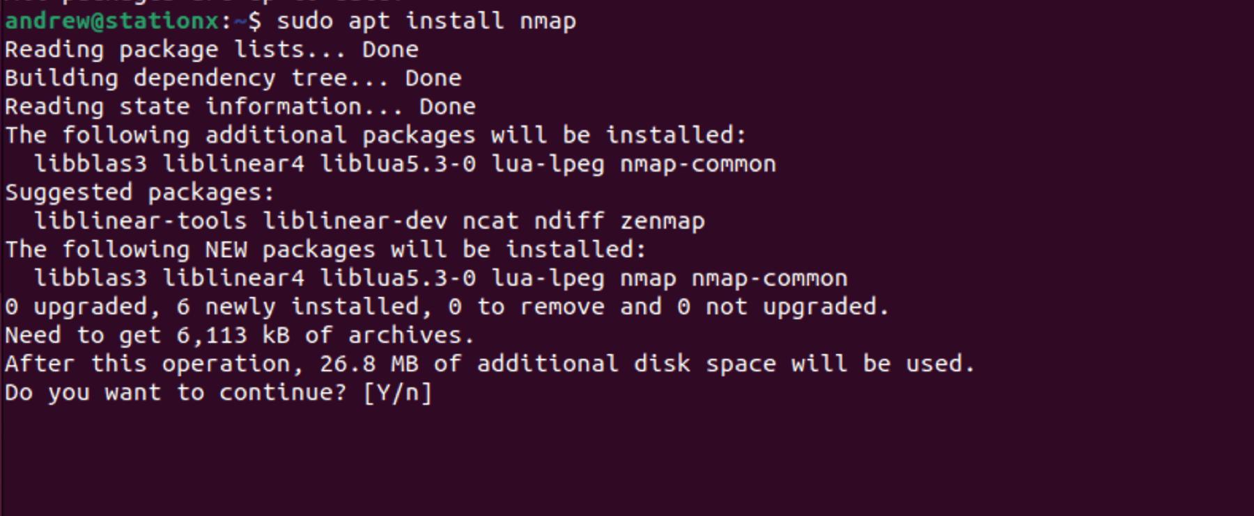Install Nmap with apt