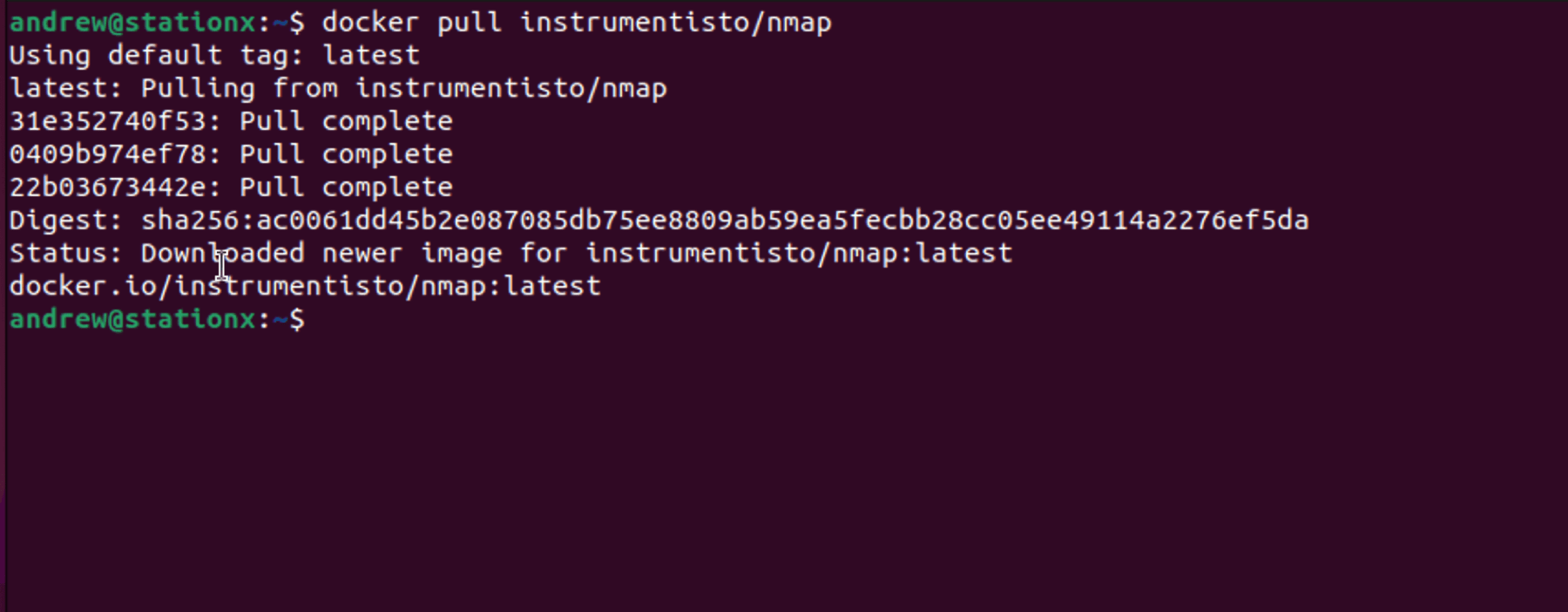 Pull Nmap Docker Image