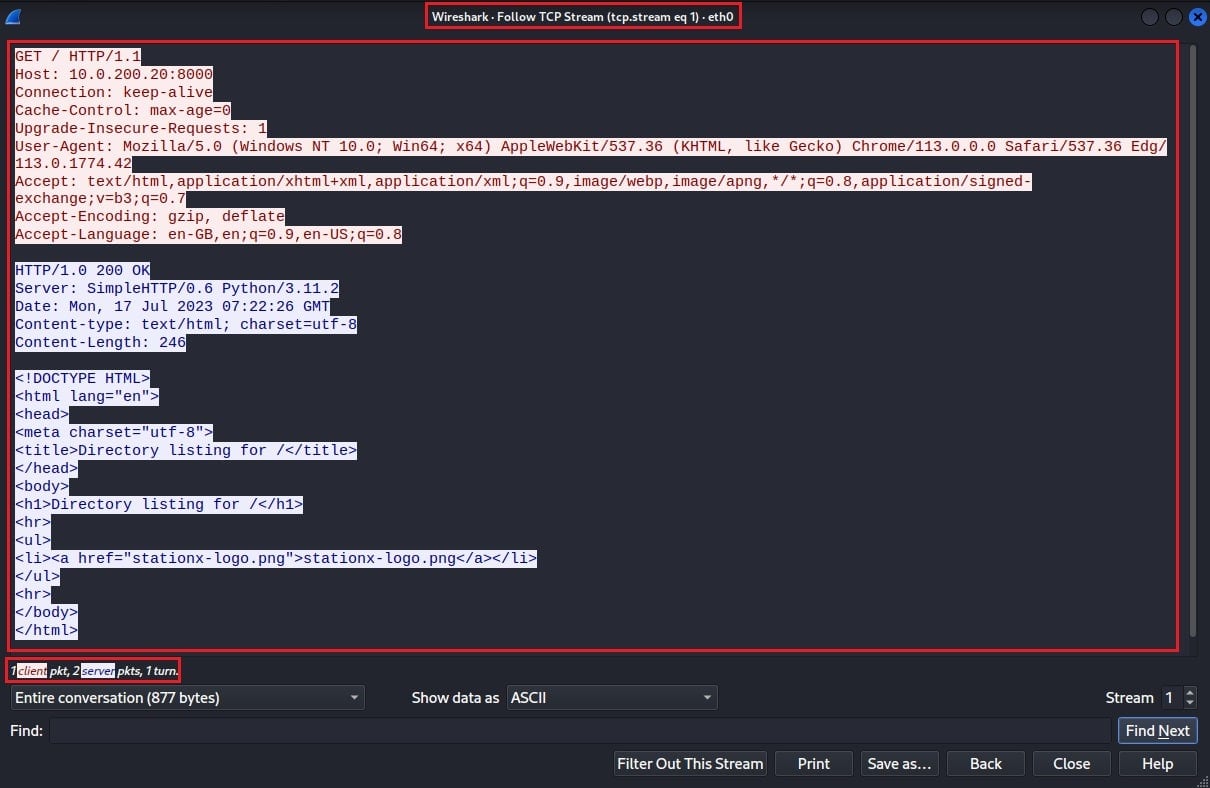 TCP stream