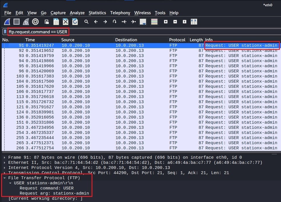 FTP Failed Login With Username in Wireshark To find out if they belong to the same user