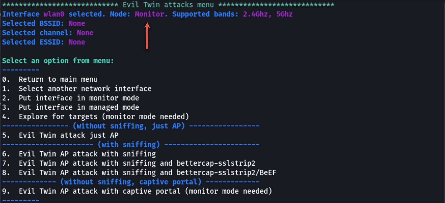 Enable Monitor Mode Enable Monitor Mode