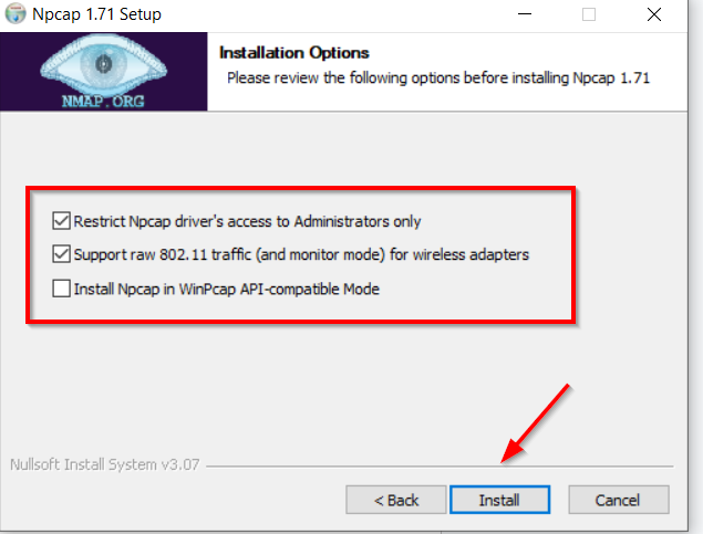 Only administrator accounts can capture packets