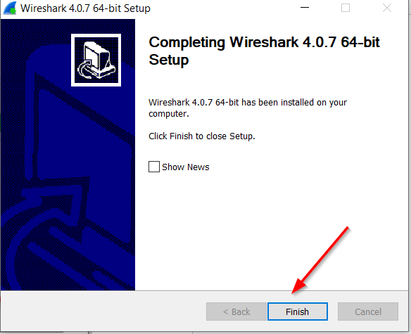 On the last window, click “Finish” to complete the setup