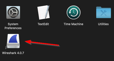 Double-click on the Wireshark application