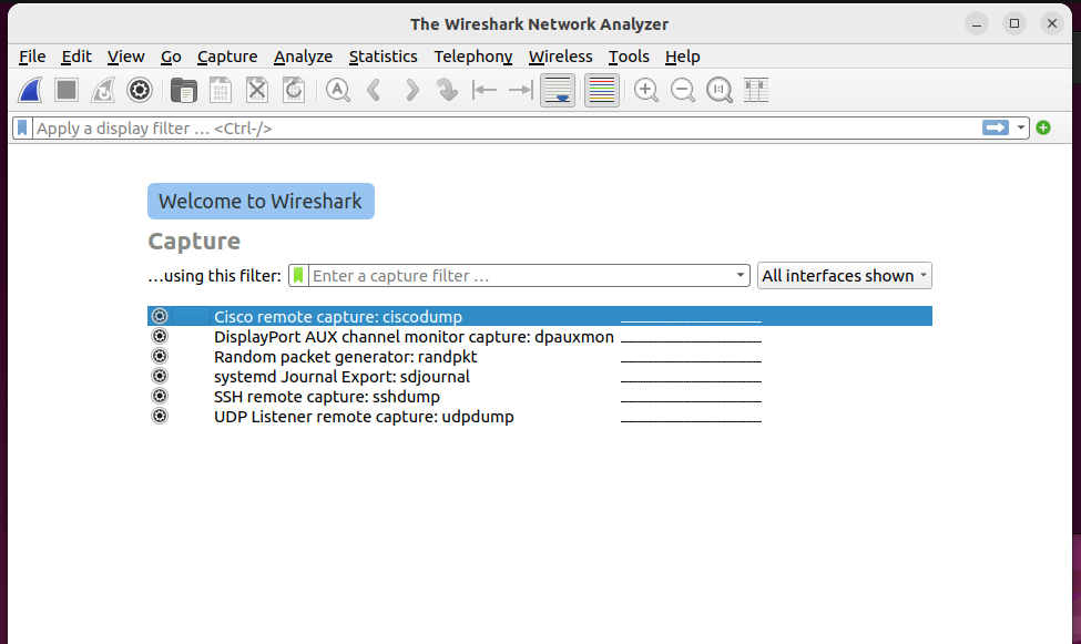 Command line to open Wireshark