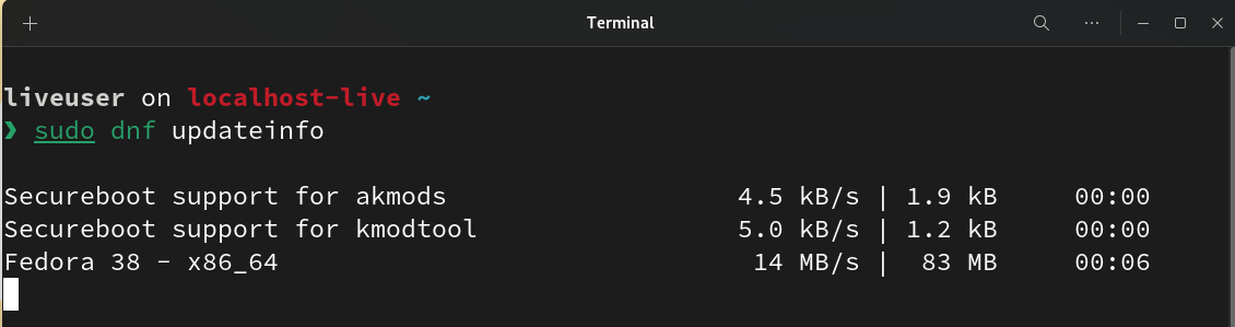 To update the DNF package repository