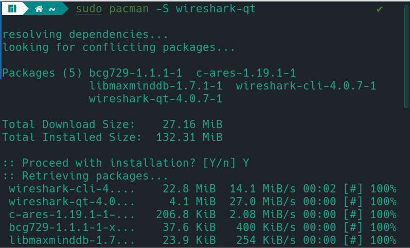 Required packages by running the below command