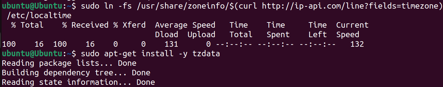 Sudo apt-get install -y tzdata