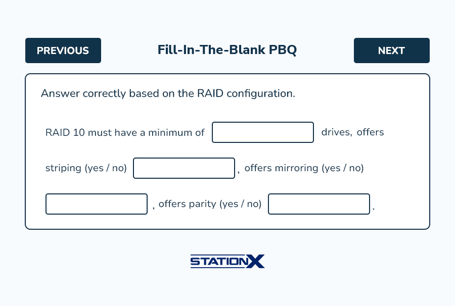 Fill in information about the RAID configuration
