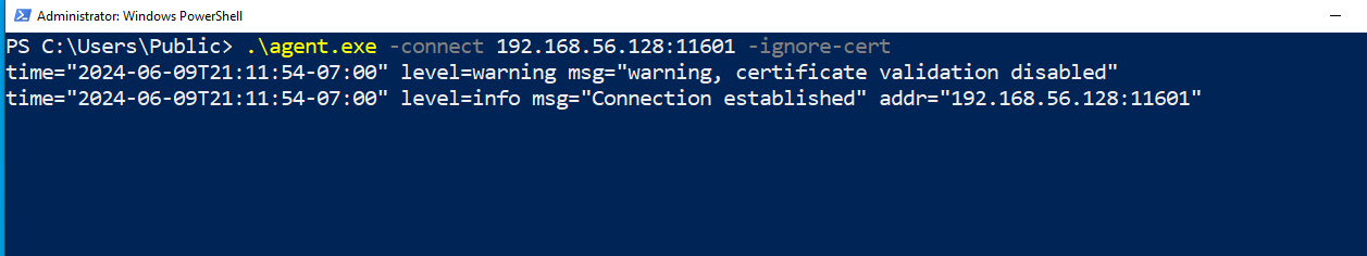 Connect to the proxy server