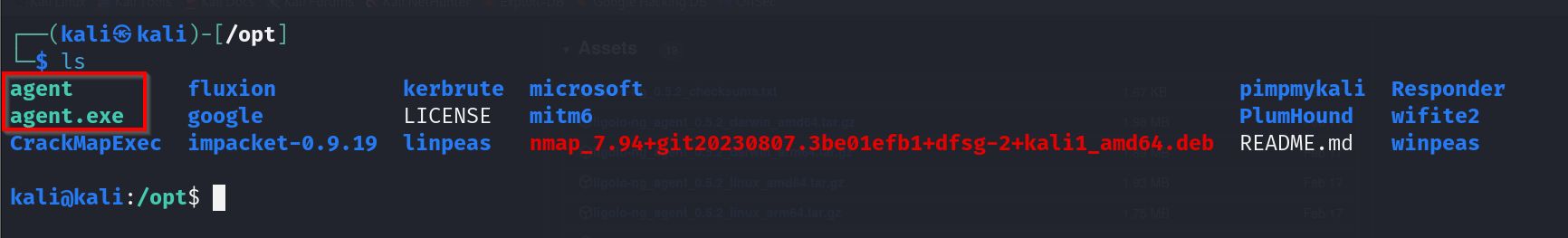Agent files should be ready to be transferred to the target