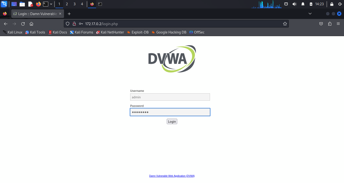 DVWA Login Page