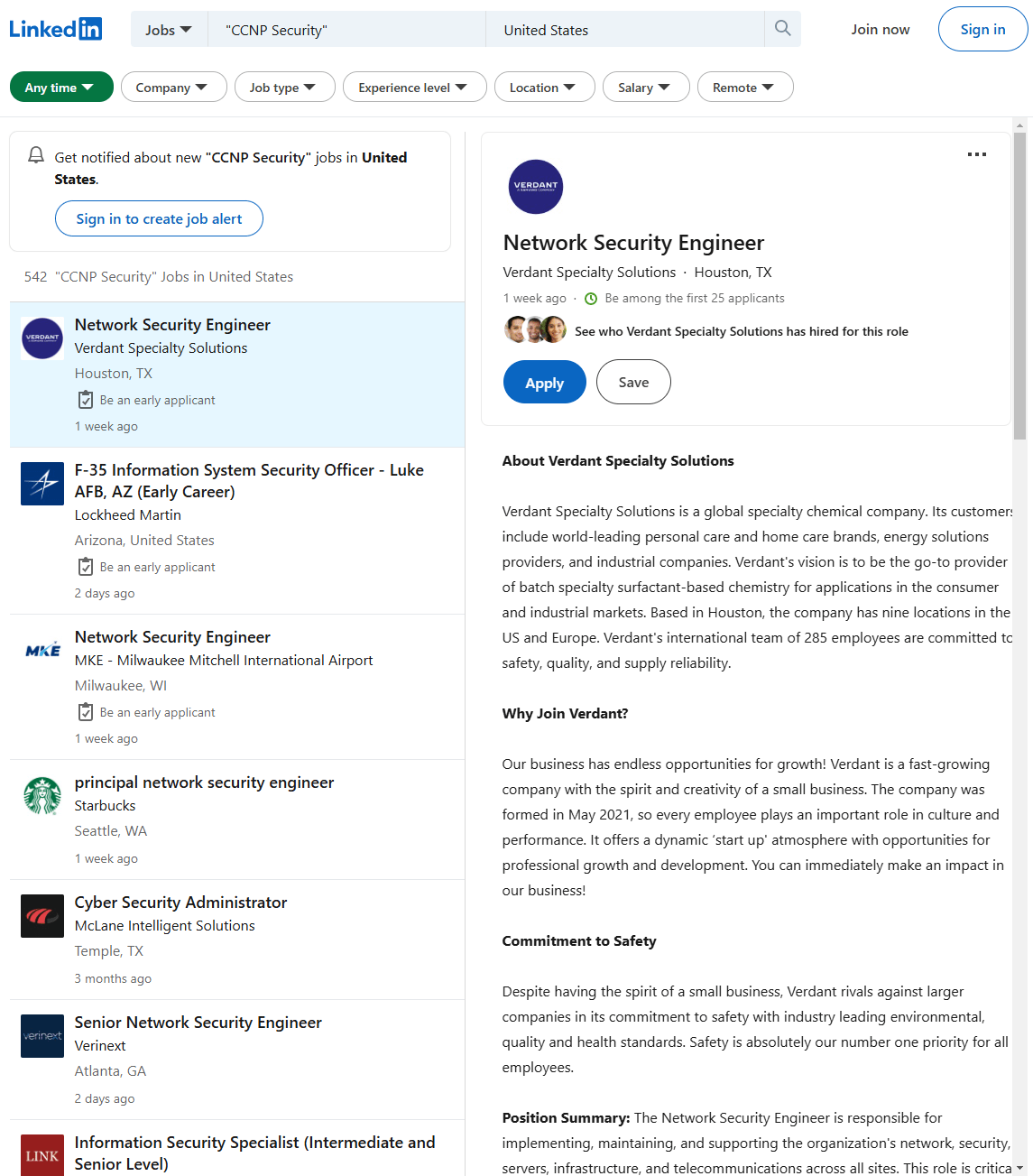 LinkedIn- Network Security Engineer